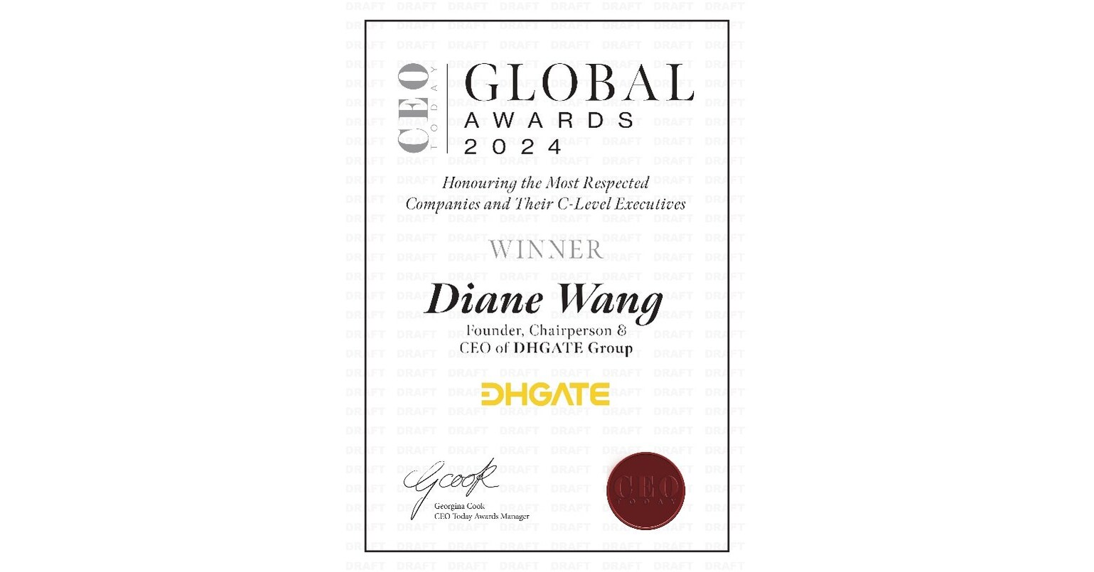 Diane Wang Honored with CEO TODAY GLOBAL AWARDS 2024 for E-Commerce Pioneering and Women Empowerment