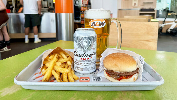 Baseball Buds Combo (Buddy Burger, fries and Budweiser Zero) for $9.99 plus tax. (CNW Group/A&W Food Services of Canada Inc.)