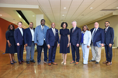(Aron Smith/University Communications) Jackson State University is the first public institution to partner with the University of Mississippi’s accelerated law program. JSU also offers the Bob Owens Pre-Law Center, named for the noted attorney, JSU alumnus, and former Mississippi State Institutions of Higher Learning trustee, who attended the MOU signing.