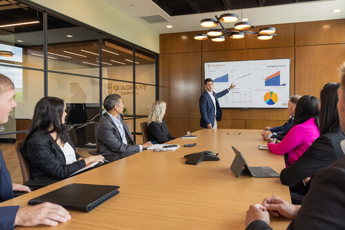 Quadrant's newly named Director, Wealth Solutions Mark Cecchini presents to a group of industry peers.