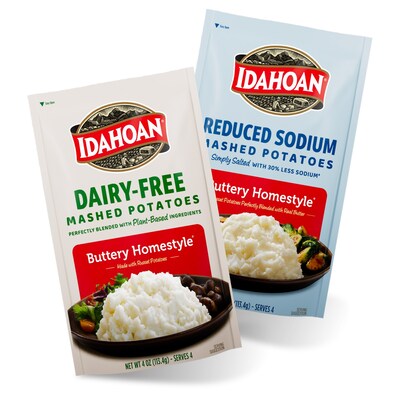 Idahoan® Dairy-Free Buttery Homestyle® Mashed Potatoes and Idahoan® Reduced Sodium Buttery Homestyle® Mashed Potatoes