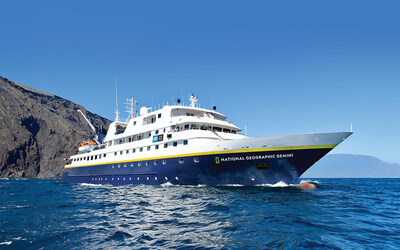 The ship National Geographic Gemini, Vicente Roca Point, Isabela Island, Galapagos Islands, Ecuador.