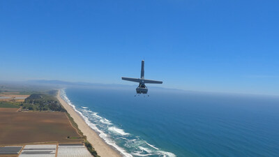 A V-BAT in flight over the California coast. Photo by Shield AI.