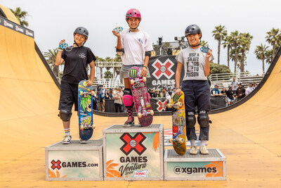 Monster Energy's Arisa Trew Wins Gold and Asahi Kaihara Claims Bronze in Women's Skateboard Vert at X Games Ventura 2024