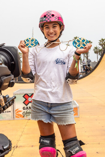 Monster Energy's Arisa Trew Won Double Golds in Women's Skateboard Vert and Women's Skateboard Park at X Games Ventura 2024