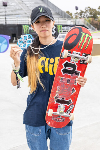 Monster Energy's Liz Akama Wins Silver in Women's Skateboard Street and Bronze in Women's Skateboard Street Best Trick at X Games Ventura 2024