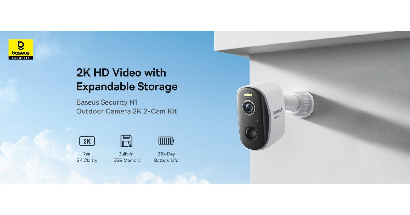 Baseus Welcomes Its Latest Expandable Local Storage & Long-Lasting Security  N1 Outdoor Camera 2K 2-Cam Kit for Guaranteed Peace of Mind