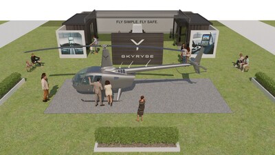 Rendering of Skyryse booth for 2024 EAA AirVenture air show ? the 