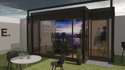 Rendering of simulator room in Skyryse booth for 2024 EAA AirVenture air show ? the 