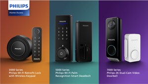 Philips Home Access Launches Cutting-Edge Home Security Solutions: 5000 Series Palm Recognition Smart Lock, 3000 Series Wi-Fi Retrofit lock and 7000 Series Video Doorbell