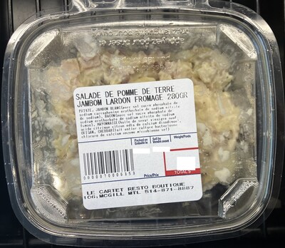 Salade de pomme de terre jambom lardon fromage (Groupe CNW/Ministère de l'Agriculture, des Pêcheries et de l'Alimentation)