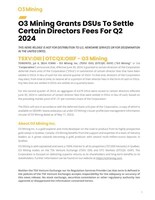 O3 Mining Grants DSUs To Settle Certain Directors Fees For Q2 2024