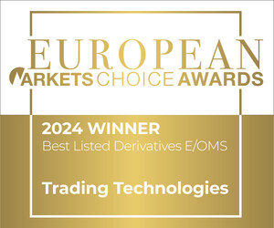 Trading Technologies' TT® platform chosen as Best Listed Derivatives Execution/Order Management System in Markets Media's European Markets Choice Awards 2024