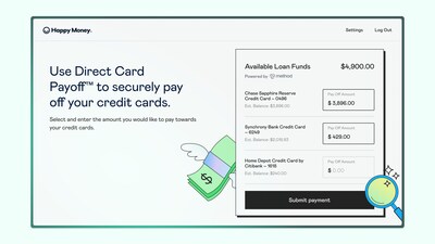 Happy Money and Method joined forces to provide members with a seamless experience paying off outstanding credit card debt via Happy Money’s Direct Card Payoff™ feature.