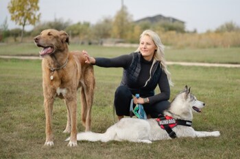 CEO Carla Fehr with Finn and Amber