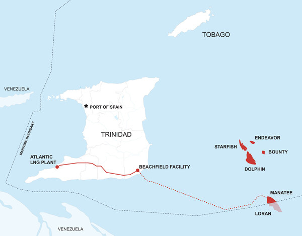 Manatee Gas Field location in ECMA (courtesy of Shell)