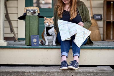 Cat with Owner Traveling Internationaly