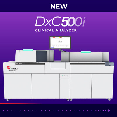 The new DxC 500i Clinical Analyzer, an integrated clinical chemistry and immunoassay analyzer, from Beckman Coulter Diagnostics