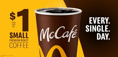 Canadians can enjoy a new everyday low price for McCafé® Premium Roast Coffee across all sizes. (CNW Group/McDonald's Canada)