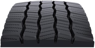 The Bandag BDR-AS3 tread features a non-directional pattern, enhancing tire wear and lifespan for package, delivery and last-mile vehicles.
