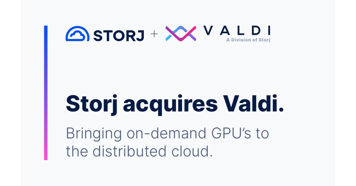 Storj, the leader in distributed cloud object storage, expands cloud platform capabilities with Valdi's high performance compute platform LOS ANGELES 