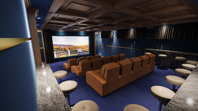 The Serenité Media Room, located in The Clubhouse at Serenité Private Residence Club.