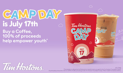 Tim Hortons Camp Day is July 17th! Buy a Coffee and 100% of proceeds help empower youth. Photo Credit: Tim Hortons