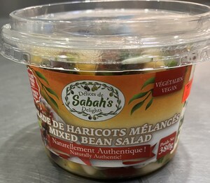 Avis de ne pas consommer de salade de haricots mélangés préparée et vendue par l'entreprise Délices de Sabah inc.