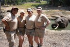 Oakland Zoo Elephant Barn Team with Osh, male African Elephant