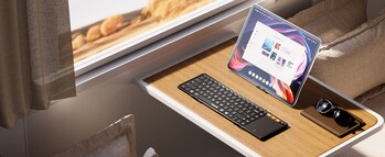 The XK01 TP includes a trackpad with gesture support for effortless clicking, scrolling, and swiping.
