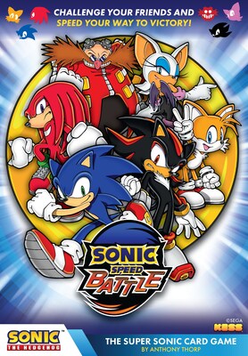 Box front for Sonic Speed Battle featuring Sonic, Knuckles, Tails, Shadow, Rouge, and Dr. Eggman.