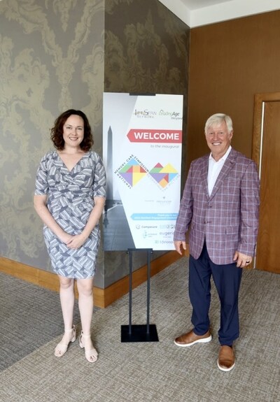 L to R: LeadingAge Maryland President & CEO Allison Roenigk Ciborowski smiles with LifeSpan Network’s President & CEO Kevin Heffner.