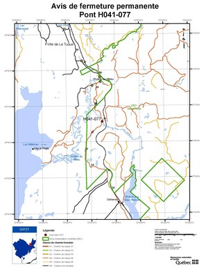 MRC de Mékinac - Fermeture permanente du pont H041-077