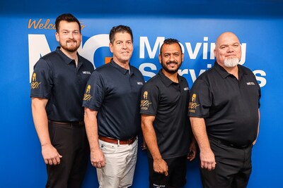 MG Moving Director of Operations Michael Kuhn, MG CEO Steve Kuhn, 300x Co-Founder Juan Mata with fellow 300x Co-Founder and CEO Ernie Pena. MG Moving Services is extremely pleased to offer the first of its kind comprehensive on-site training program for all its residential moving employees in this partnership with 300x. MG is proud to invest in the employees that work for them and looks forward to expanding development practices to all divisions in its company as its Leadership Team grows.