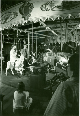 Celebrities Jane Pauley and David Letterman ride the Dentzel carousel at The Children's Museum of Indianapolis as we resurrect history before the museum's centennial in 2025