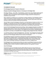 Point Mortgage Wisconsin Expansion Release PDF