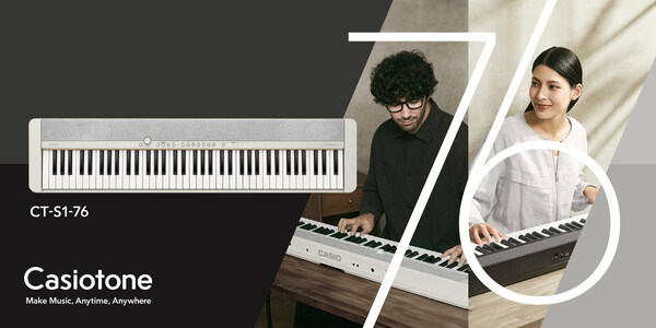 Casio CT-S1-76 Brings 76 Keys, Premium Speaker System, Remote App Control to Popular Casiotone Portable Keyboard Series.