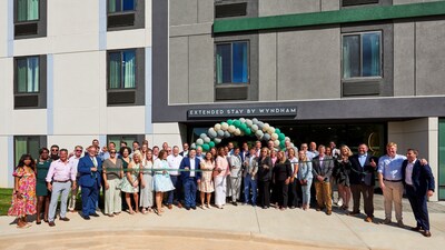 Wyndham executives and local officials celebrate the grand opening of the first ECHO Suites in Spartanburg, South Carolina.