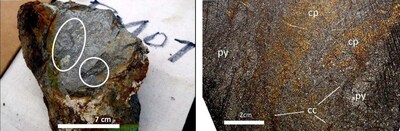 Fig. 1: Sample BM-07: Big Mike High-Grade VMS Mineralization – 17.48% Copper, 0.20% Cobalt (