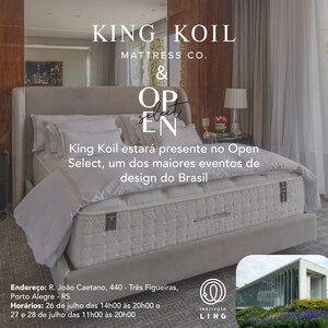 King Koil estará presente no Open Select, um dos maiores eventos de design do Brasil