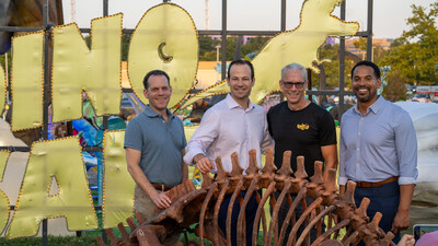 Councilmember Evan Glass, Council President Andrew Friedson, John Baiata of LuminoCity and Councilmember Will Jawando