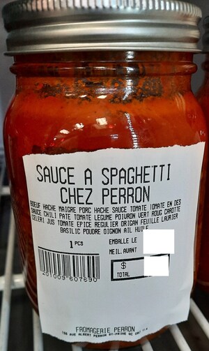 Absence d'informations nécessaires à la consommation sécuritaire de diverses sauces préparées et vendues par l'entreprise Chez Perron