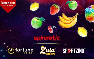 Blazesoft's online social casino brands debut Spinmatic's CosmoMix game to the North American market. (CNW Group/Blazesoft Ltd.)