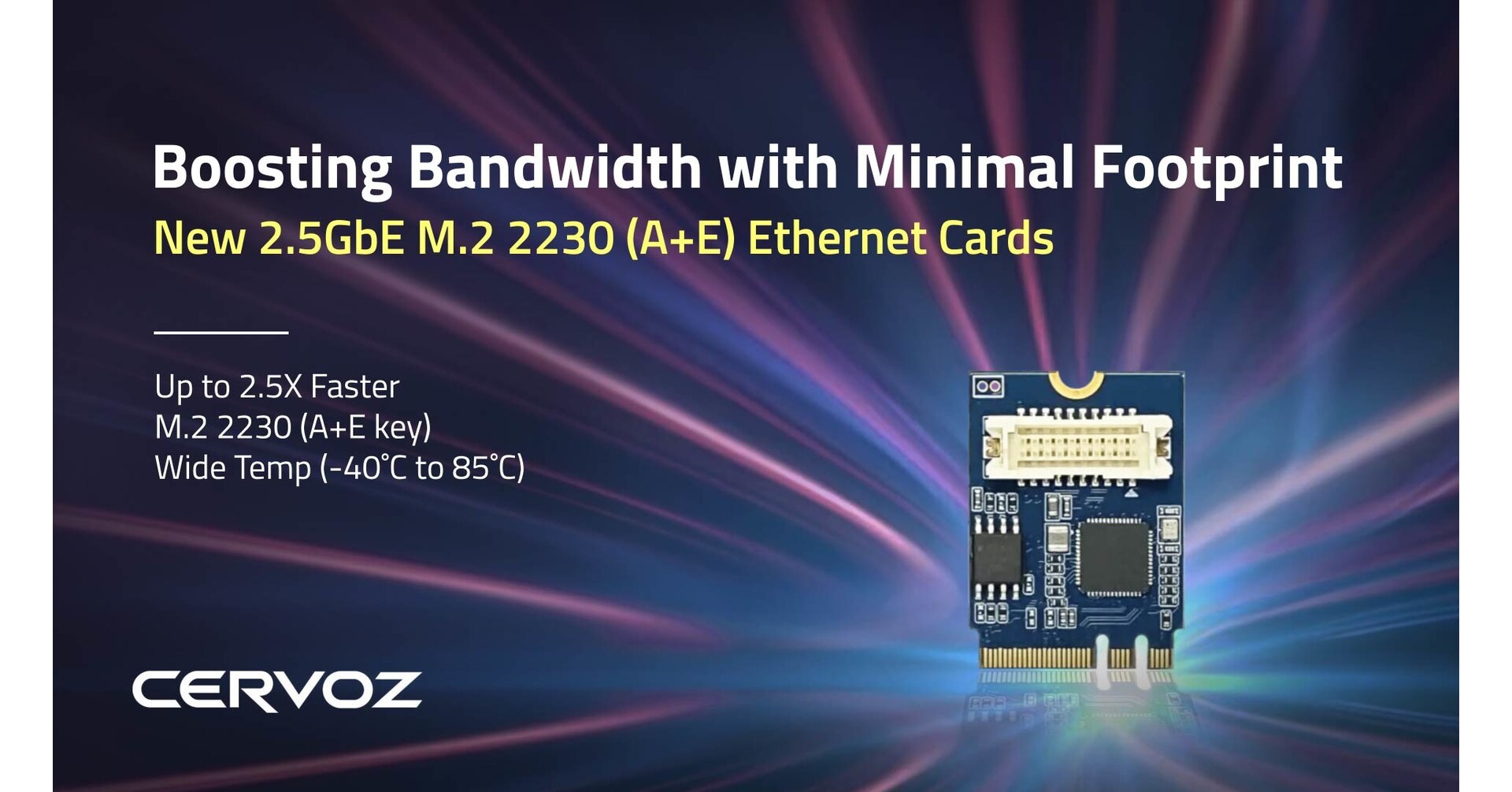 Augmenter la bande passante avec un encombrement minimal : la carte Ethernet 2,5GbE M.2 2230 (A+E) de Cervoz