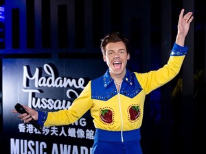 Merlin Entertainments Group's Madame Tussauds Hong Kong Harry Styles Wax Figure on Limited-Time Display Showcasing the Music Icon's Distinctive Fashion Charm