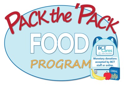 Help feed local kids by donating to Pack the 'Pack.  Learn more and donate online by visiting:  https://www.mybct.bank/bctcares/