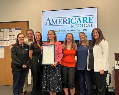 AmeriCare Medical's team of Registered Nurses accepting a special tribute from the State of Michigan House of Representatives, celebrating their outstanding contributions to home healthcare.