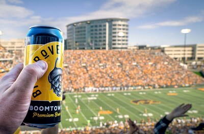 Big Grove Boomtown beer at the University of Iowa's Historic Kinnick Stadium in Iowa City.