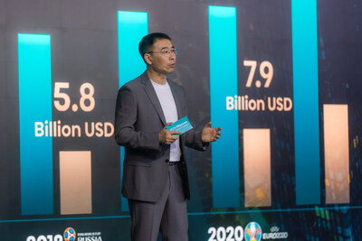 Fisher Yu, President of Hisense Group, delivered the keynote address titled "Beyond Champion, Beyond Glory"