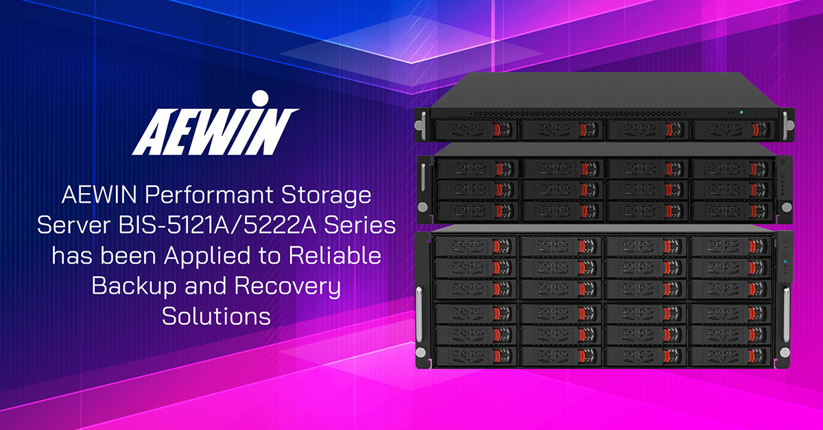 The AEWIN Performant Storage Server of the BIS-5121A/5222A series is used for reliable backup and recovery solutions